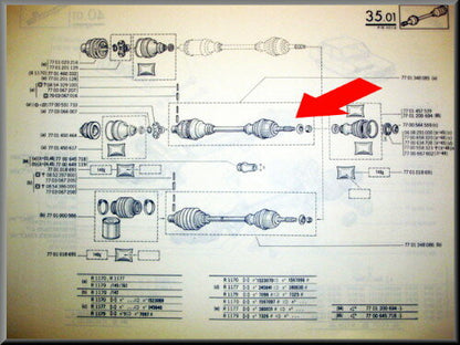 Arbre de transmission – Renault 12 – OEM 7700535244 – NOS