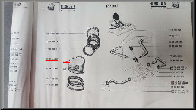 Cache carburateur – Renault 12 – OEM 7700554889 – NOS