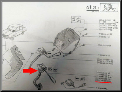 Lichtschakelaar  – Renault 12 – OEM 7701348654 – NOS