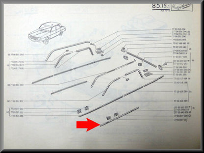 Bande chromée bas de caisse – Renault 12 – OEM 7701348318 (New Old Stock) – NOS