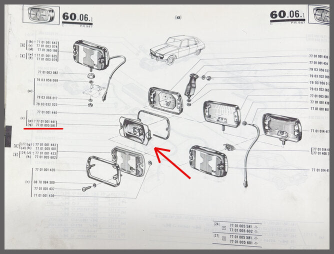 Réflecteur de phare longue portée – Renault 4 – Renault 16 - Renault diverses – OEM 7701005601 – NOS