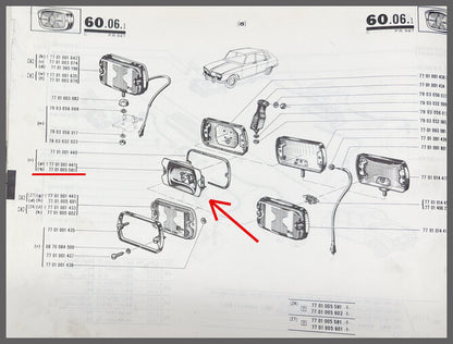 Réflecteur de phare longue portée – Renault 4 – Renault 16 - Renault diverses – OEM 7701005601 – NOS