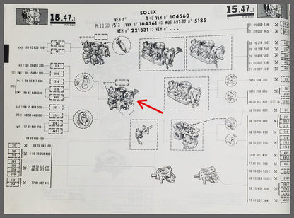 Carburetor Solex – Renault 16 – OEM 0855829600 – NOS