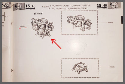 Carburateur Zenith – Renault 16 – OEM 0855822900 – NOS