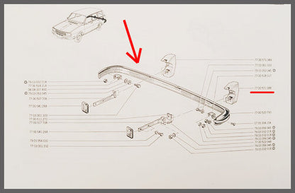 Pare-chocs arrière – Renault 12 Break type 1 – OEM 7700520790 – Occasion