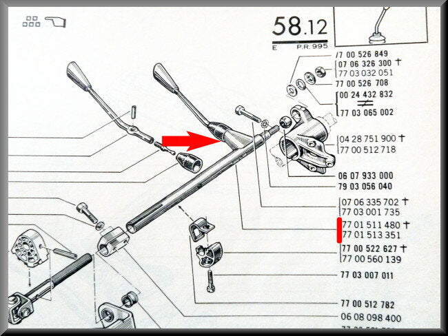Levier de vitesse – Renault 16 – OEM 7701511400 – Occasion