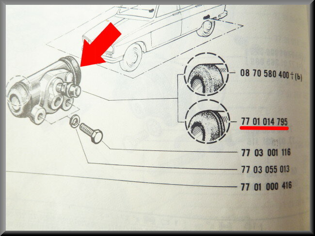 Wheel brake cylinder 22 mm Girling (211766B) – Renault 16 - OEM 7701014795A-7701024267A – NOS