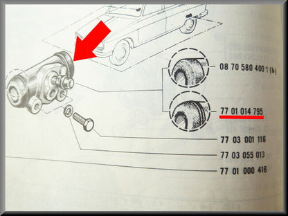 Wheel brake cylinder 22 mm Girling (211766B) – Renault 16 - OEM 7701014795A-7701024267A – NOS