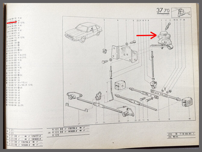 Remdrukverdeler – Renault 20 – Renault 30 - OEM 7700612188 – NOS