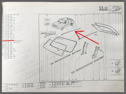 Daklijst rechts – Renault 14 – OEM 7700631278 – NOS