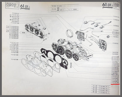 Toerenteller – Renault 16 TS, automaat – OEM 7701021268 – NOS