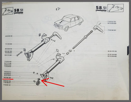 Frein à main pince – Renault 16 – OEM 0855681300