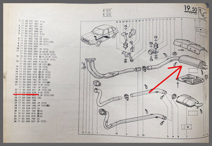 Uitlaat demper – Renault 20 – Renault 30 - OEM 7700639524 – NOS