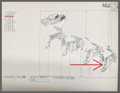 Binnenscherm achterzijde links – Renault 20 – Renault 30 - OEM 7700571391 – NOS