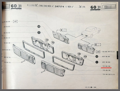 Achterlicht unit rechts – Renault 10 – OEM 20272801 - 7701000294 – NOS