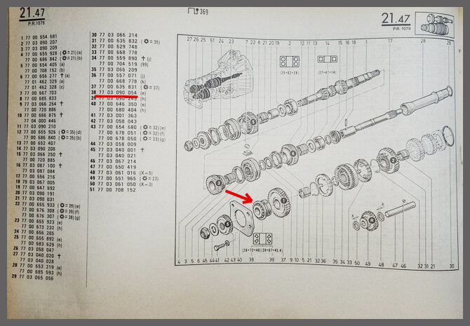 Lager secundaire as – Renault 20 – Renault 30 - Alpine A110 - Renault 5 Turbo - OEM 7703090054 – NOS