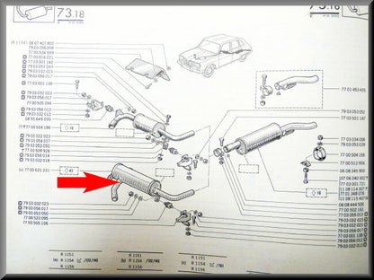 Middendemper RVS – Renault 16 > 1972 – OEM 7700621231A