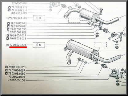 Middendemper RVS – Renault 16 > 1972 – OEM 7700621231A
