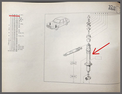 Schokdempers voorzijde – Renault 20 – Renault 30 - OEM 7700586961 – NOS