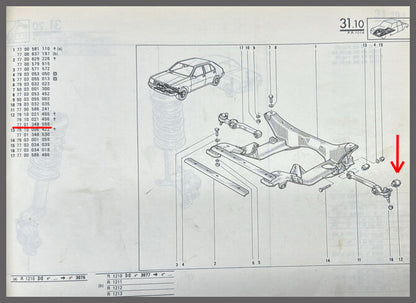Silent-bloc draagarm – Renault 14 – OEM 7701348598 – NOS