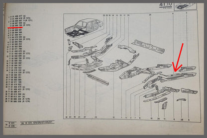 Deel van chassis balk links – Renault 20 – Renault 30 - OEM 7700568705 A – NOS