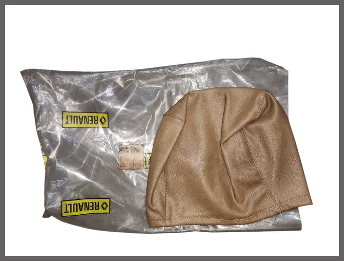 Hoofdsteun hoes (beige skai) – Renault 4 – Renault 6 - Renault 12 - OEM 7701401901 – NOS