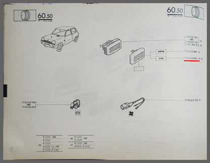 Hemelverlichting kapje / glas binnenverlichting – Renault 5 – OEM 7701016891 – NOS