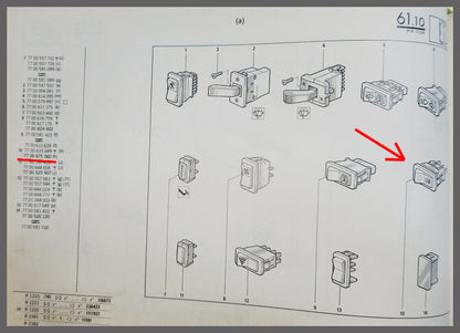 Schakelaar mistlamp (met oranje licht) – Renault 4 – Renault 5 - Renault 12 - OEM 7700675060