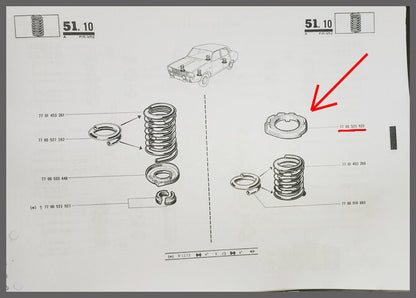 Veerschotel achterzijde aluminium – Renault 12 Gordini – OEM 7700523929 – NOS