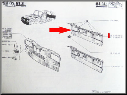 Achterpaneel linker deel – Renault 16 > 1970 – OEM 7701508685B – NOS