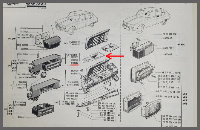 Asbak binnenzijde – Renault 16 (1150) – OEM 0870505200 – NOS