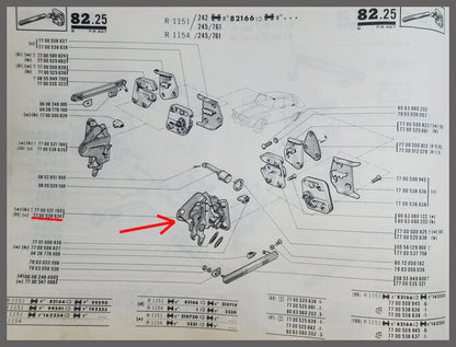 Slot bevestingingsplaat achterzijde links – Renault 16 – OEM 7700538634 – NOS