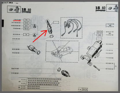 Spark plug – Renault 16 L-TL – OEM 7700571636