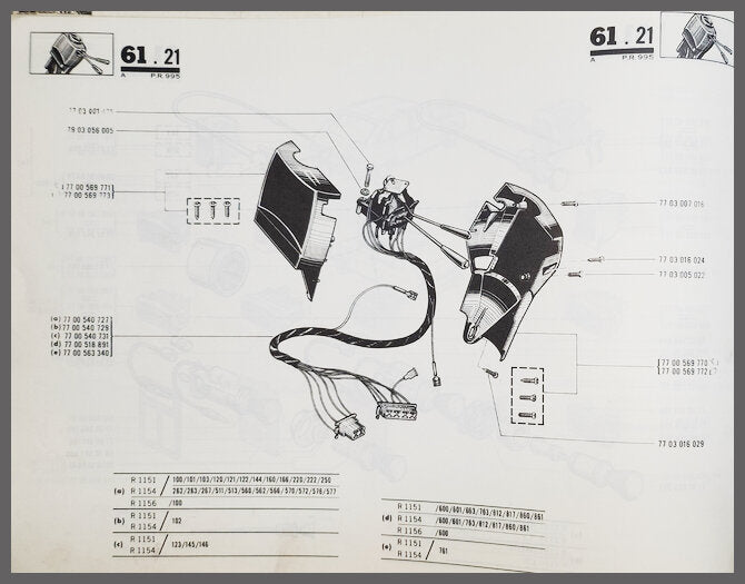 Commodo clignotant – interrupteur d'éclairage avec tiges chromées – Renault 16 – OEM 7700540727 – Occasion