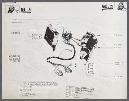 Commodo clignotant – interrupteur d'éclairage avec tiges chromées – Renault 16 – OEM 7700540727 – Occasion
