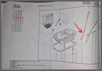 Oliepeilstok buis – Renault 19 – OEM 7700721006 – NOS