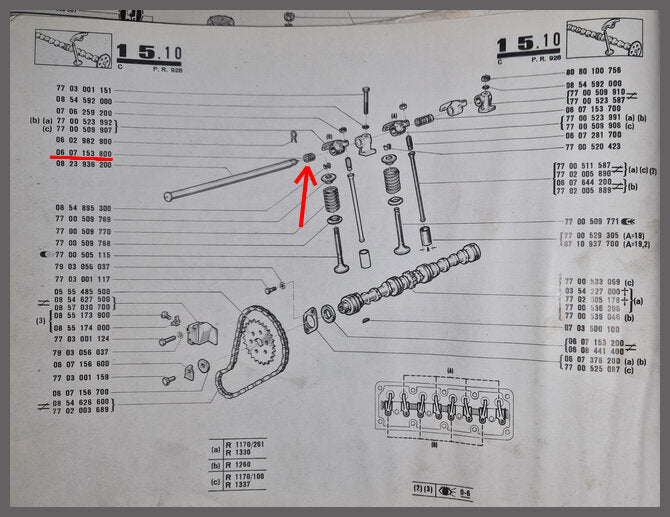 Veer tuimelaaras – Renault 12 – OEM 0607153800