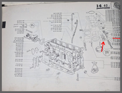 Bouchon canalisation d'huile – Renault 16 – OEM 7700511816