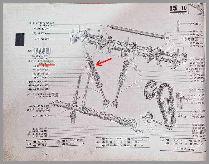 Small valve spring – Renault 16 TS-TX – OEM 0608427500