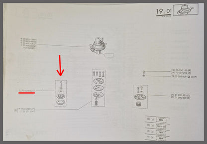 Kit de réparation AC pompe à essence – Renault 16 – Renault divers - OEM 7701002227