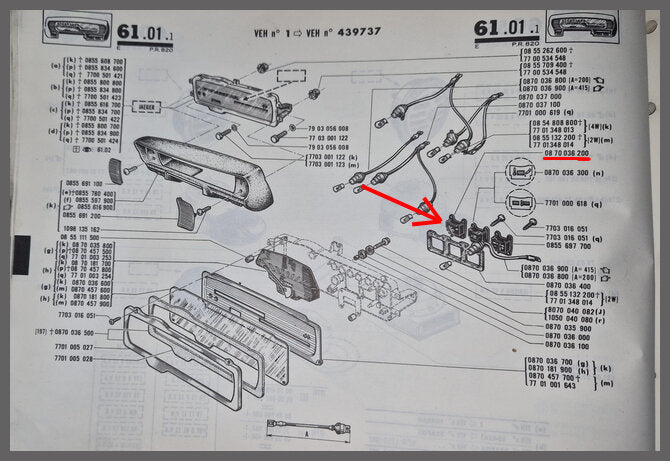 Dashboard meter brandstof verbruik – Renault 16 L – OEM 0870036200