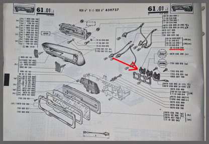 Dashboard meter brandstof verbruik – Renault 16 L – OEM 0870036200