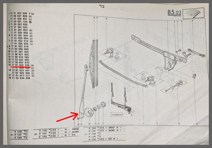 Ruitenwisser arm SEV Marchal – Renault 18 – OEM 7701022430 – NOS