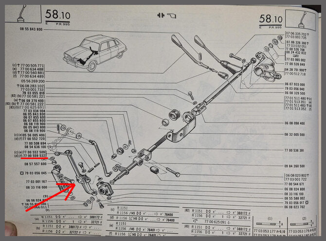 Schakelgaffel 4 en 5 bak – Renault 16 TS-TX – OEM 7700552509, 7700559532
