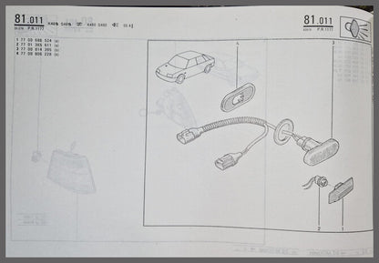 Turn signal plug set – Renault various - Alpine – OEM 7701365611 – NOS