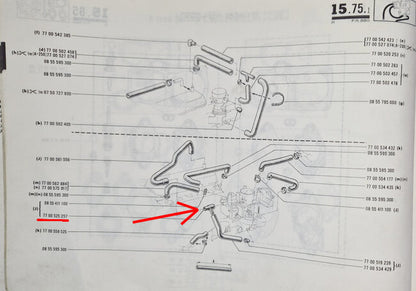 T-stuk carterventilatie systeem – Renault 16 – Renault 12 - Renault diverse - OEM 7700525257