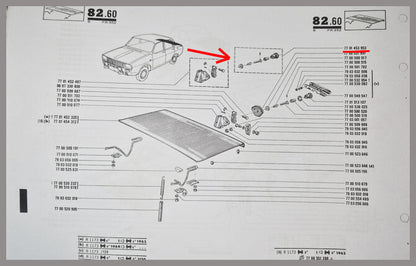 Achterklepslot reparatieset – Renault 12 – OEM 7701453953 – NOS