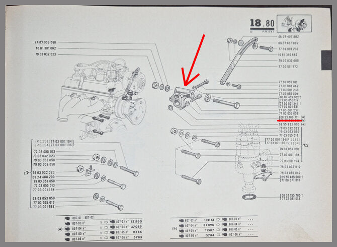 Support d'alternateur – Renault 16 TS – OEM 0833189711 – Occasion