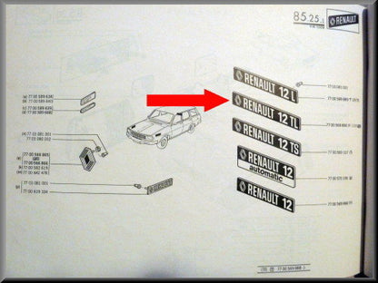 Emblem – Renault 12 TL – OEM 7700569890