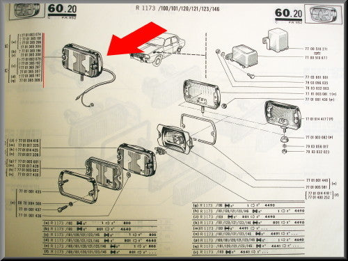 Projecteur additionnel – Renault 12 – Renault 16 - Renault 5 - Renault divers - OEM 7701365309
